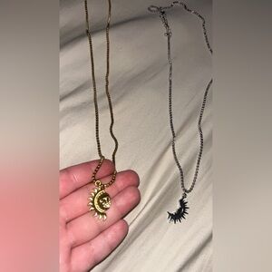 Sun and moon friendship necklace